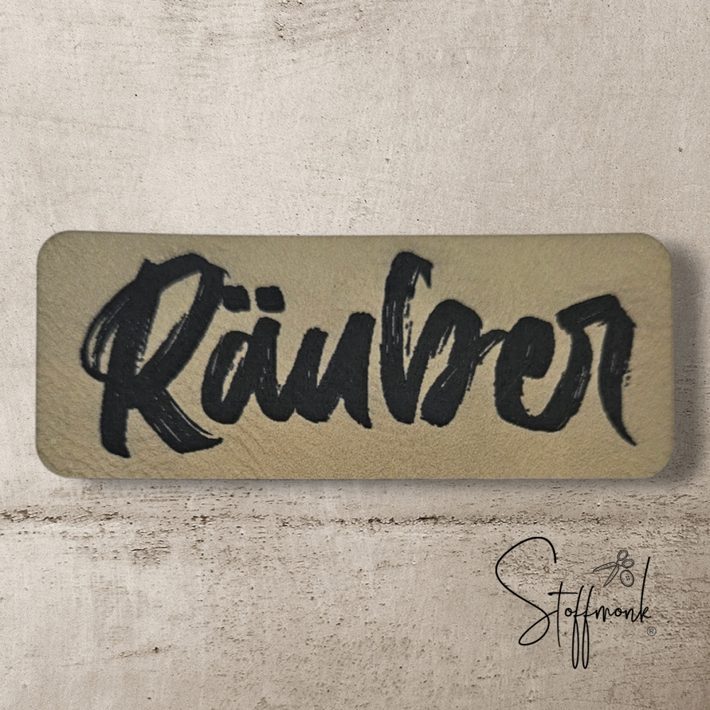 BIG Label - "Räuber" - ca. 3,6 cm x 9,1 cm - Kunstleder ++ Farbauswahl ++
